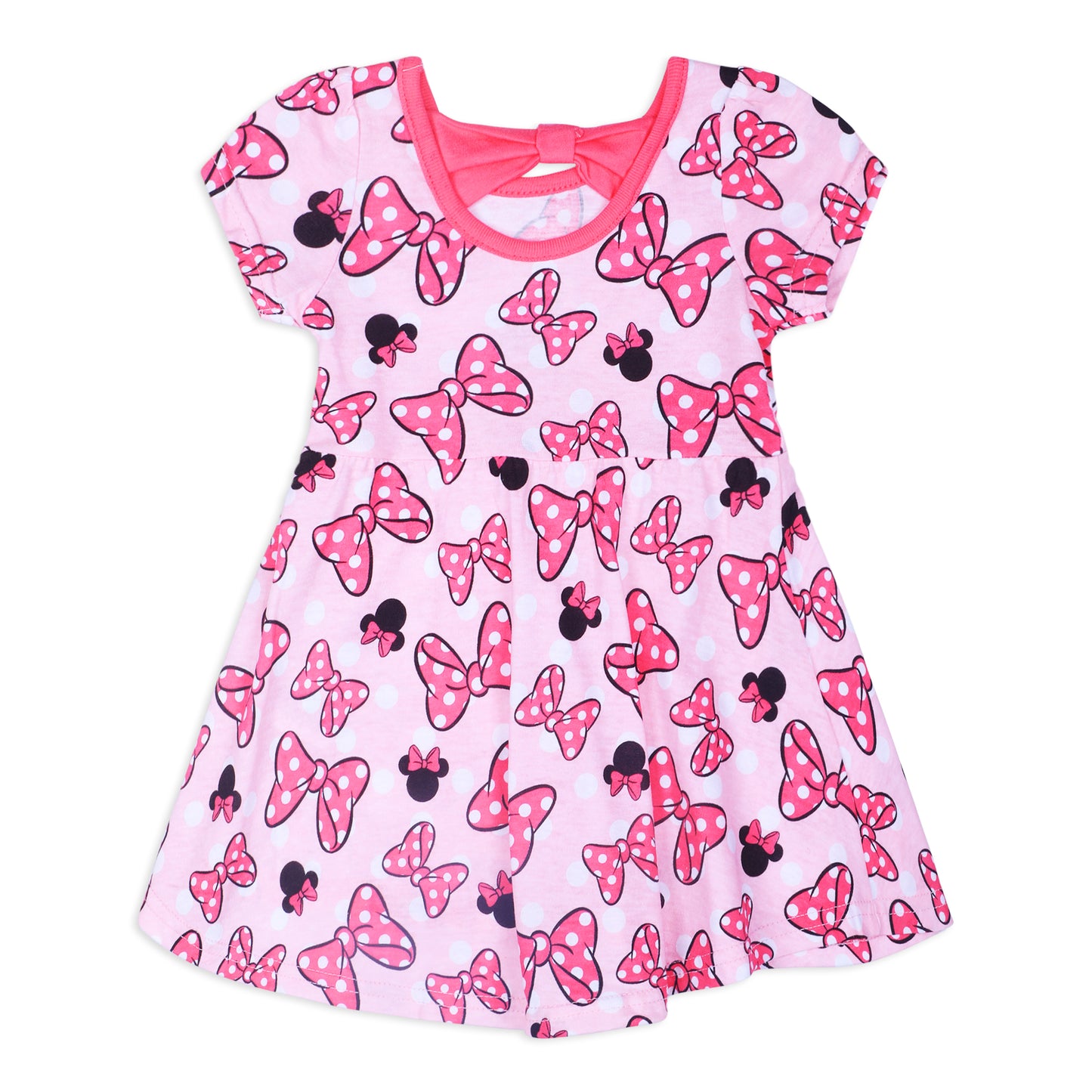 Disney Minnie Mouse Girls Short Sleeve Dress 2 Pack with Panty for Newborn and Infant - Pink/Blue