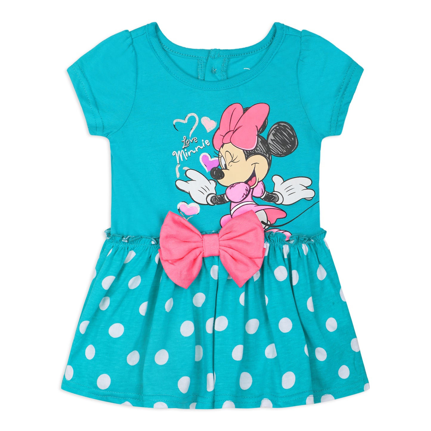 Disney Minnie Mouse Girls Short Sleeve Dress 2 Pack with Panty for Newborn and Infant - Pink/Blue