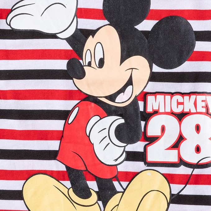 Disney Mickey Mouse Boys’ 3 Pack T-Shirts for Toddler – Red/White/Black