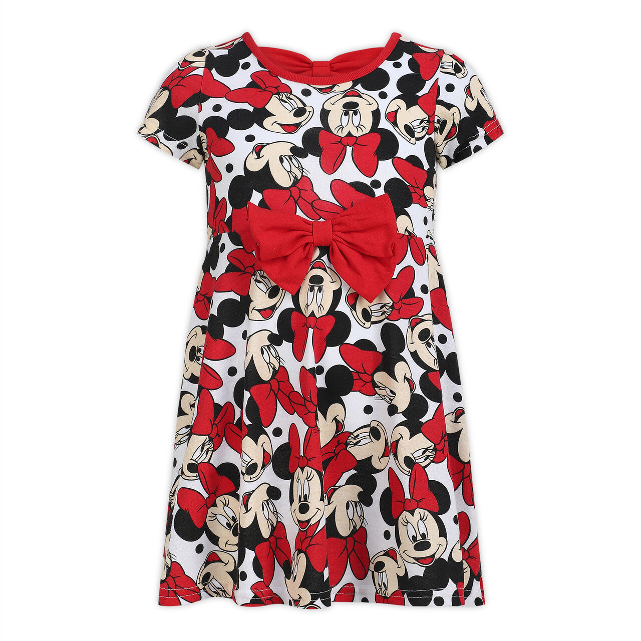 Disney Minnie Mouse Girls’ 2 Pack Dresses with a Bow for Newborn and Infant – Red