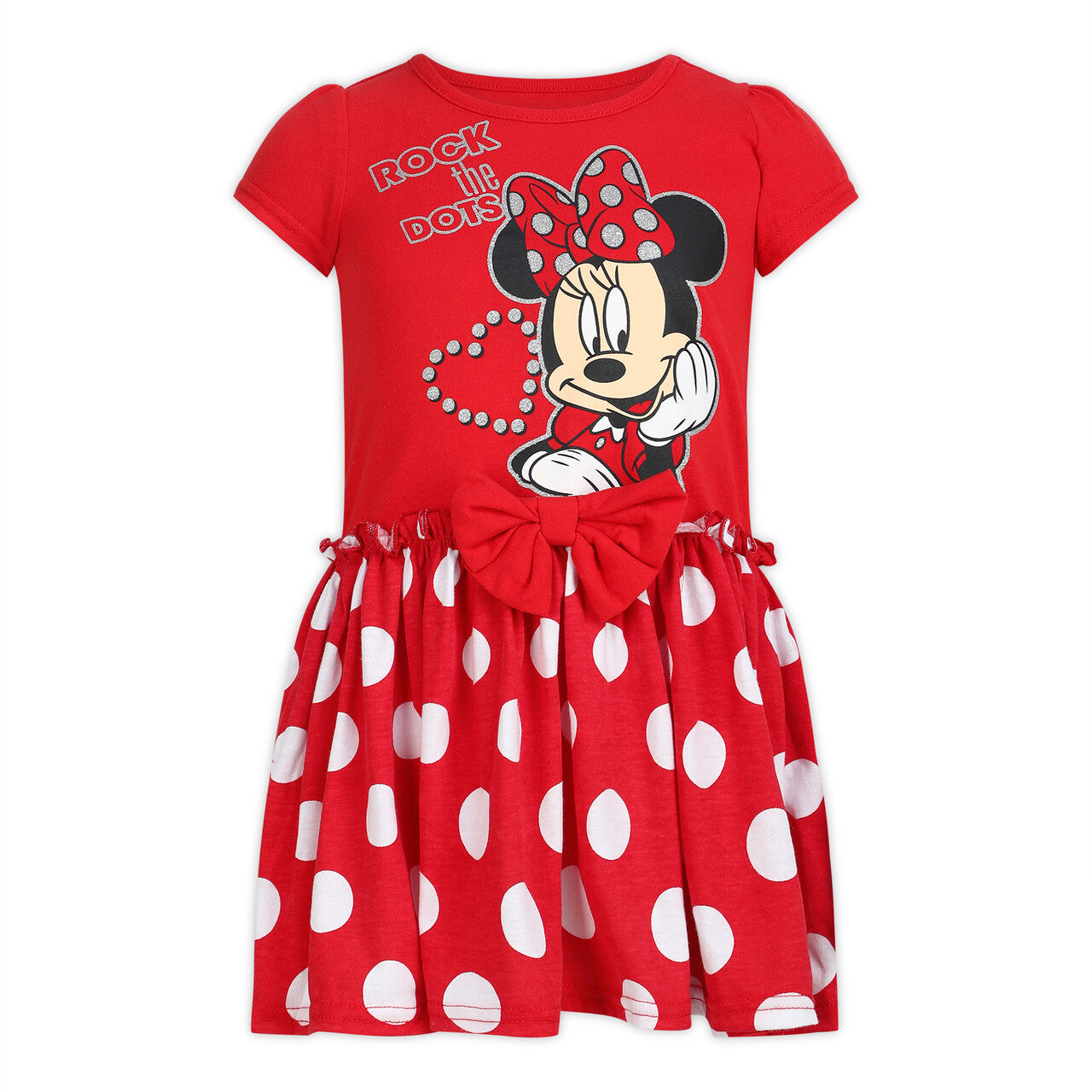 Disney Minnie Mouse Girls’ 2 Pack Dresses with a Bow for Newborn and Infant – Red