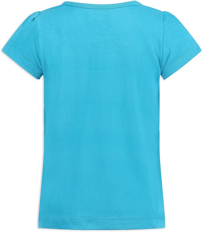 Disney Girl's 3 Pack Minnie Mouse Short Sleeves Tee Shirt Set, Pink/Blue