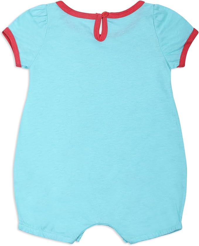Disney Princess Girls’ Ariel The Little Mermaid 3 Pack Rompers for Newborn and Infant – White/Red/Blue