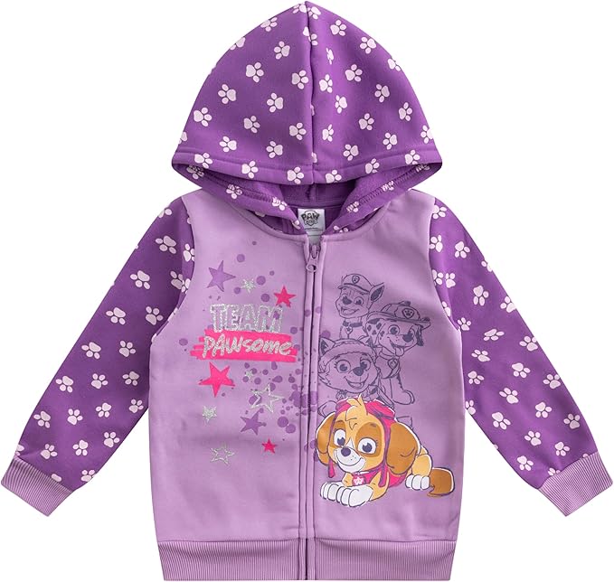 Nickelodeon Girls' Paw Patrol 2 Pack Hoodies, Purple