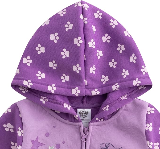 Nickelodeon Girls' Paw Patrol 2 Pack Hoodies, Purple