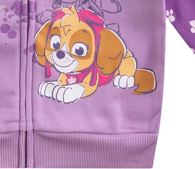 Nickelodeon Girls' Paw Patrol 2 Pack Hoodies, Purple