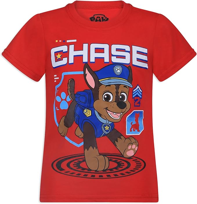 Nickelodeon Paw Patrol Boys T-Shirt Pack for Toddler and Little Kids – Grey/Red/White/Yellow/Blue/Navy