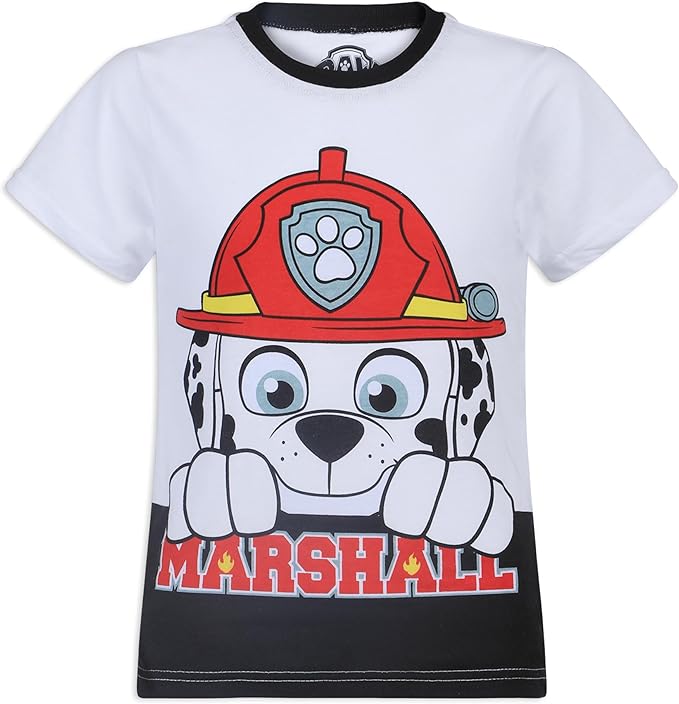 Nickelodeon Paw Patrol Boys T-Shirt Pack for Toddler and Little Kids – Grey/Red/White/Yellow/Blue/Navy
