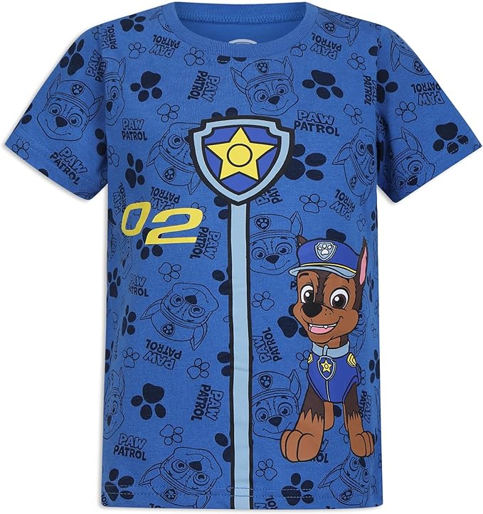 Nickelodeon Paw Patrol Boys T-Shirt Pack for Toddler and Little Kids – Grey/Red/White/Yellow/Blue/Navy