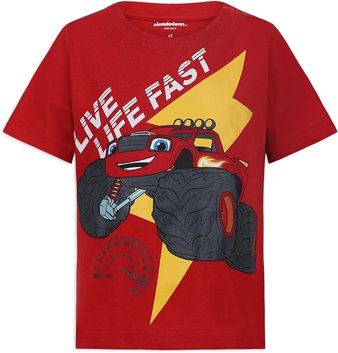 Blaze and The Monster Machines Toddler Boys' T-Shirt (Pack of 3) Blue