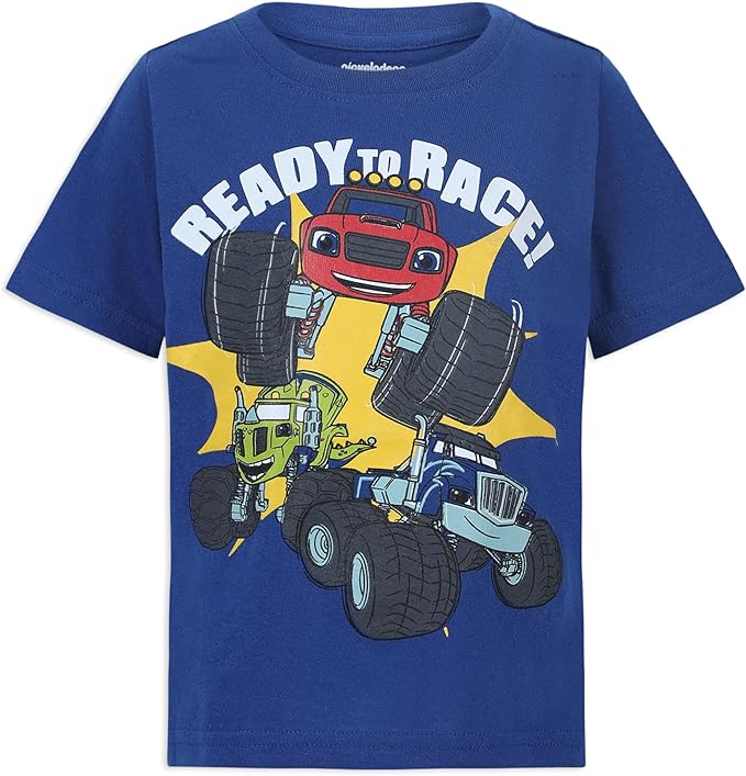Blaze and The Monster Machines Toddler Boys' T-Shirt (Pack of 3) Blue