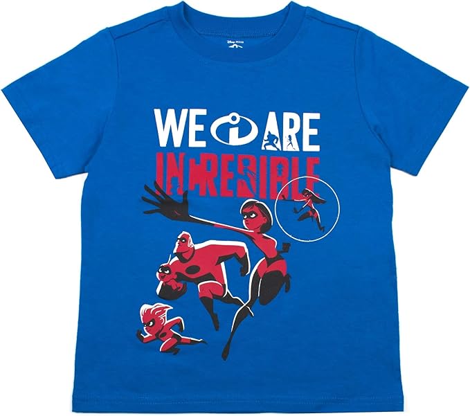 Disney Incredibles 2 The Incredibles Boys' T-Shirt (Pack of 3) Blue