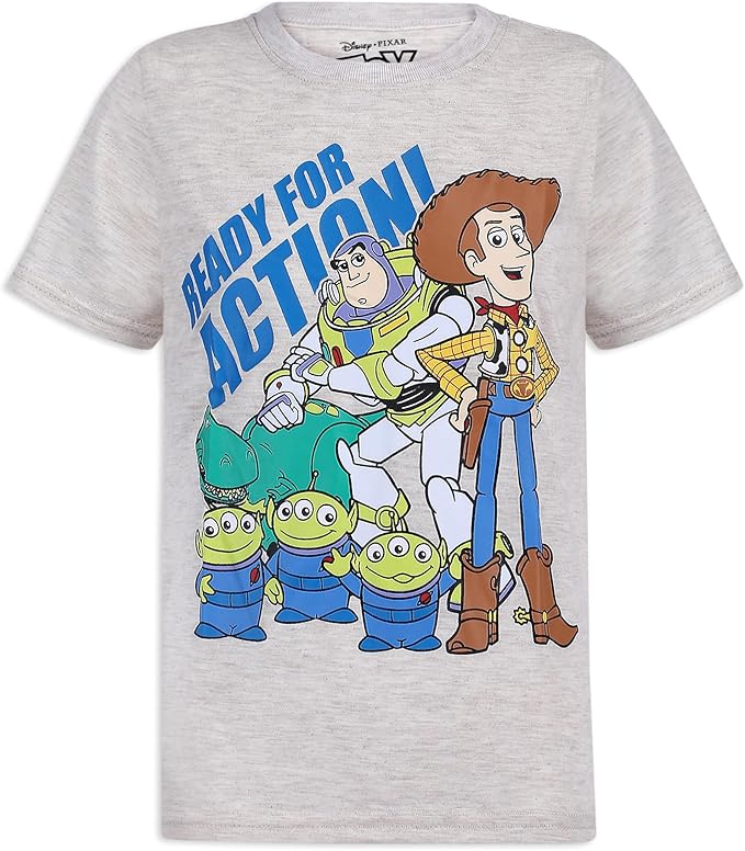 Disney Toy Story Boys' T-Shirt (Pack of 3) Beige