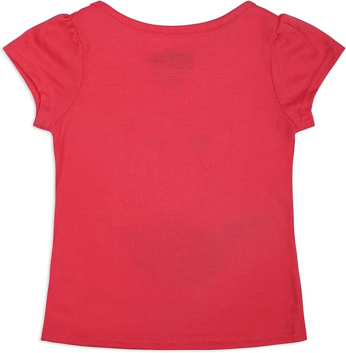 Sesame Street Girls 3 Pack T-Shirts for Infant and Toddler – Red/Pink/Grey