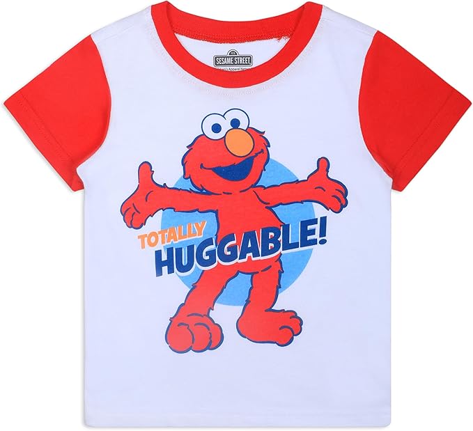 Sesame Street Boys Elmo and Friends 3 Pack T-Shirts for Infant and Toddler – Red/White/Grey