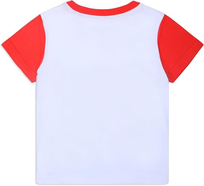 Sesame Street Boys Elmo and Friends 3 Pack T-Shirts for Infant and Toddler – Red/White/Grey