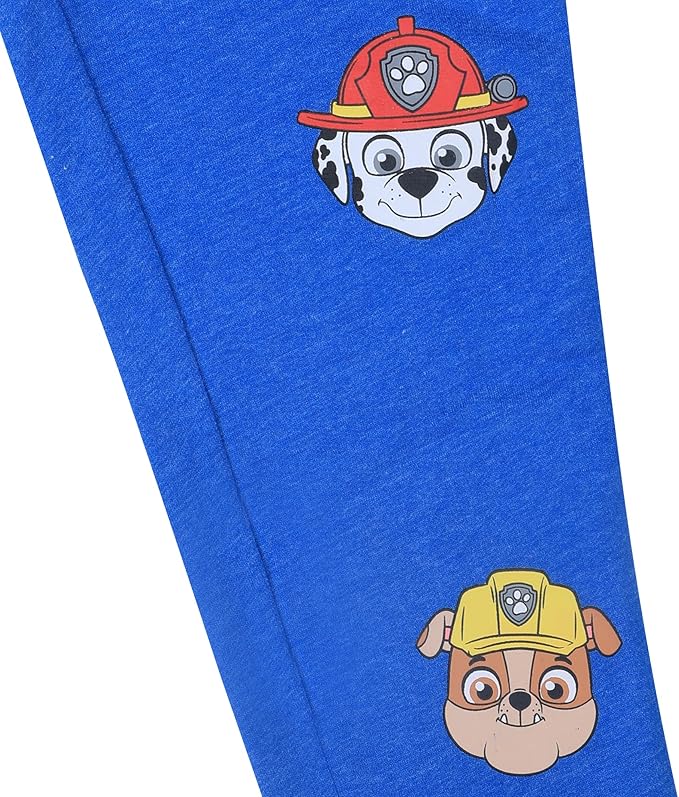 Nickelodeon Paw Patrol Chase, Marshall and Rubble Boys 2 Pack Jogger Pants for Toddler and Little Kids – Blue/Grey