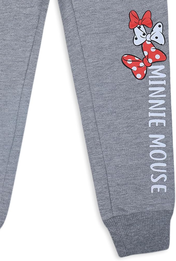 Disney Minnie Mouse Girls' 2 Pack Jogger Pants for Toddler and Little Kids – Red/Grey