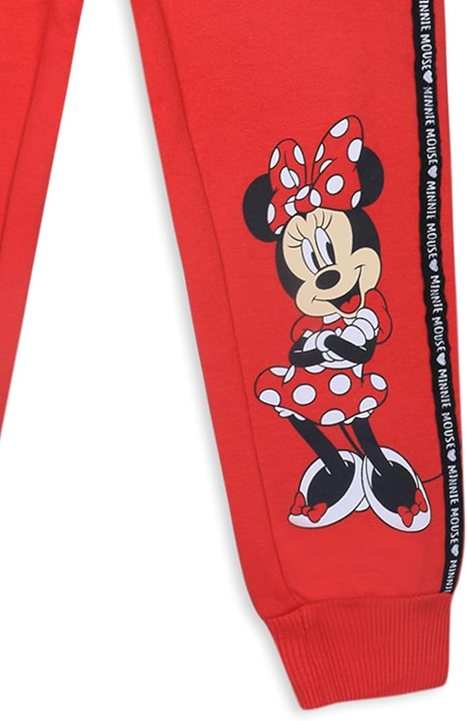 Disney Minnie Mouse Girls' 2 Pack Jogger Pants for Toddler and Little Kids – Red/Grey