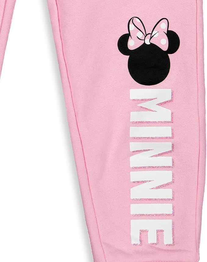 Disney Minnie Mouse Girls' 2 Pack Jogger Pants for Toddler and Little Kids – Red/Grey