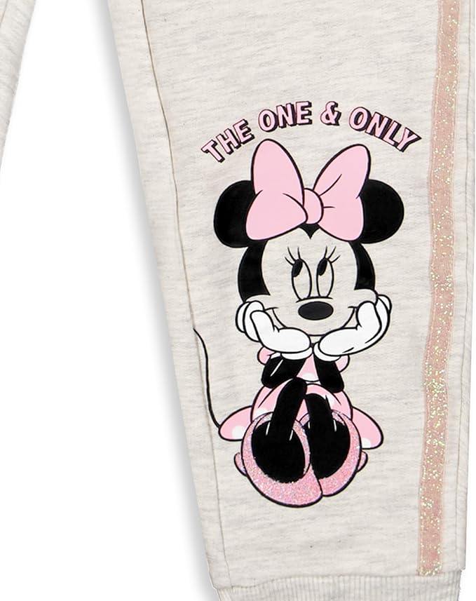 Disney Minnie Mouse Girls' 2 Pack Jogger Pants for Toddler and Little Kids – Red/Grey