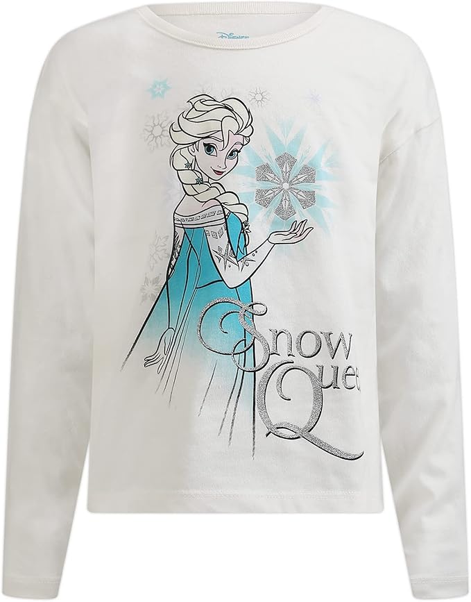 Disney Frozen Elsa Girls’ Long Sleeve Shirt, Vest and Legging Set for Toddler and Little Kids – White/Grey/Blue
