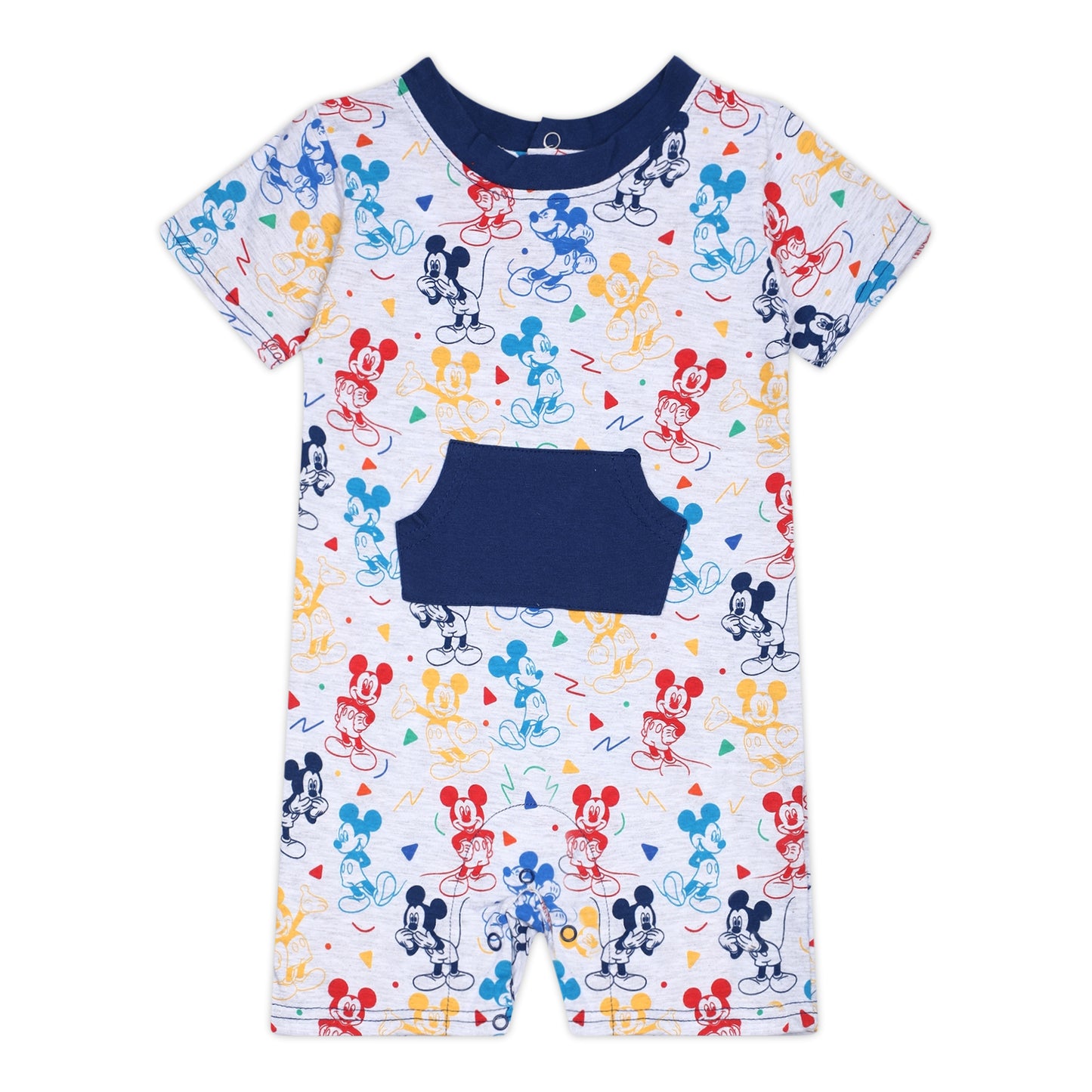 Disney Mickey Mouse Boys T-Shirt, Shorts and Romper Set for Infant - Grey/White or Navy/Grey