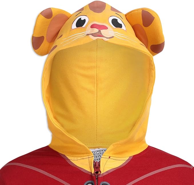 Fred Rogers Company Daniel Tiger Boys’ Zip Up Hooded Sweatshirt for Toddler – Red/Yellow