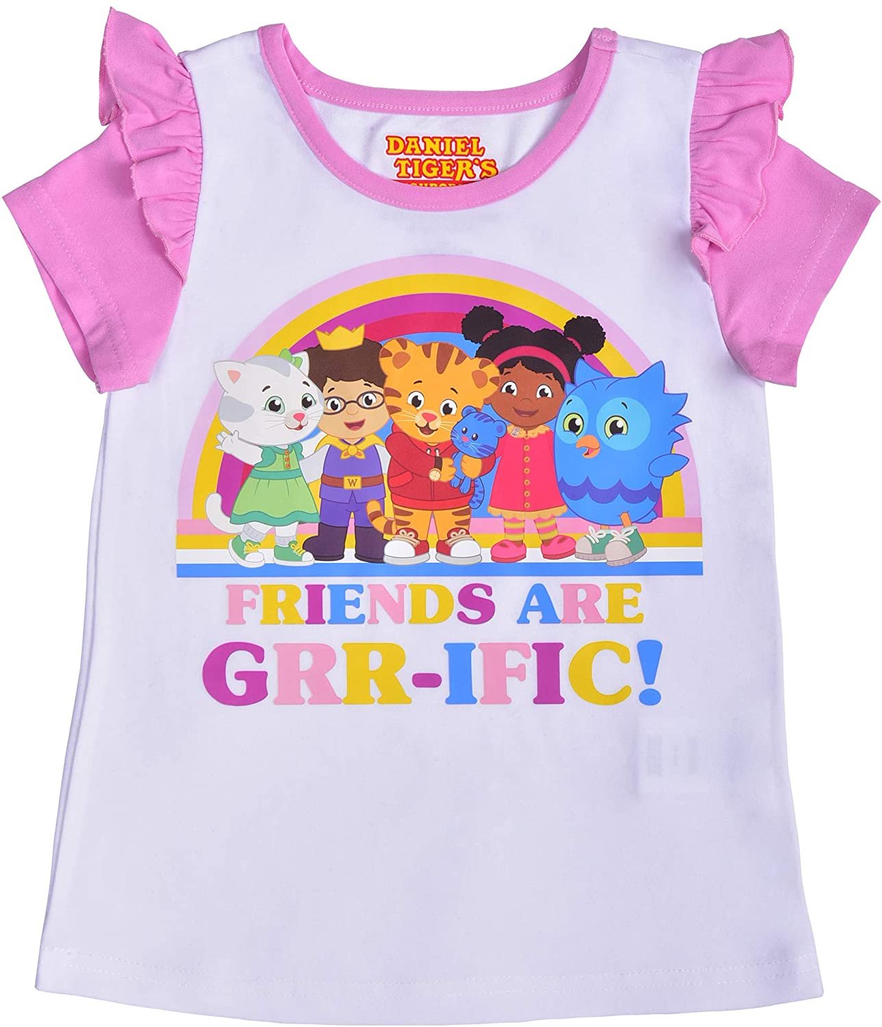Fred Rogers Daniel Tiger Girls’ T-Shirt and Legging Set for Toddler – Pink/White