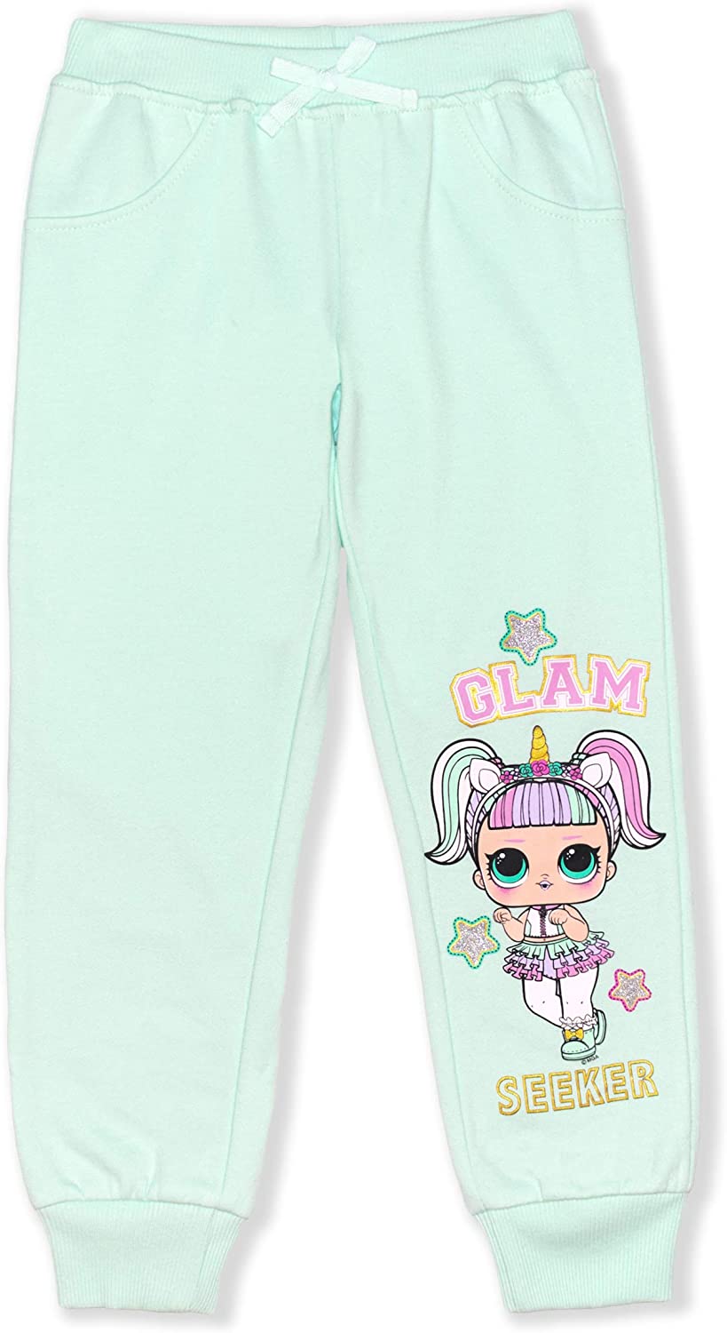 L.O.L. Surprise! Dolls 2 Pack Jogger Sweatpants for Little Girls – Aqua or Pink