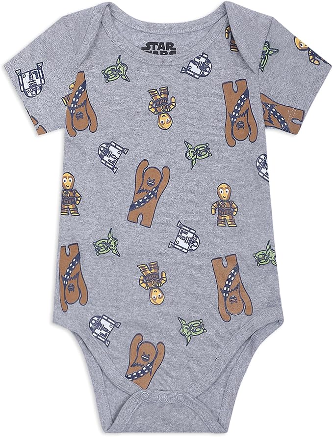 Star Wars Boys' 5 Pack Bodysuit Costume for Infant – Blue/Grey/Brown/Black/White