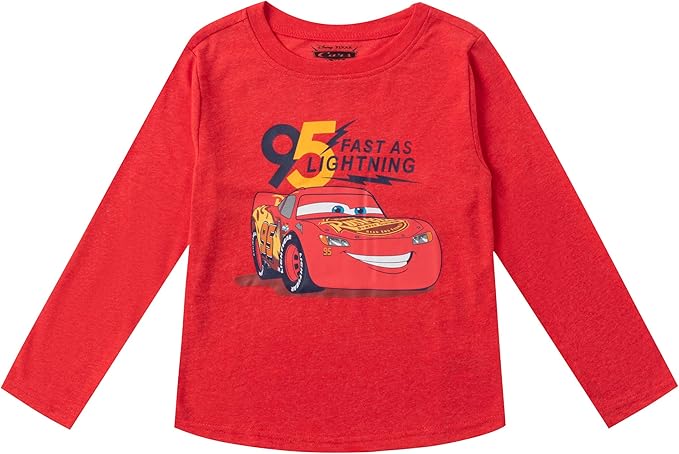 Disney's Cars Lightning McQueen Jogger Set for Boys, Toddlers' Long Sleeve Tee and Jog Pants