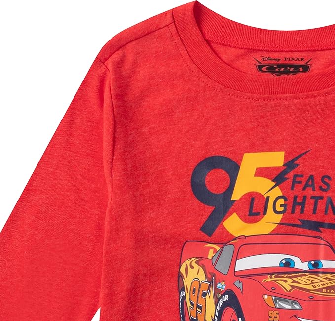 Disney's Cars Lightning McQueen Jogger Set for Boys, Toddlers' Long Sleeve Tee and Jog Pants