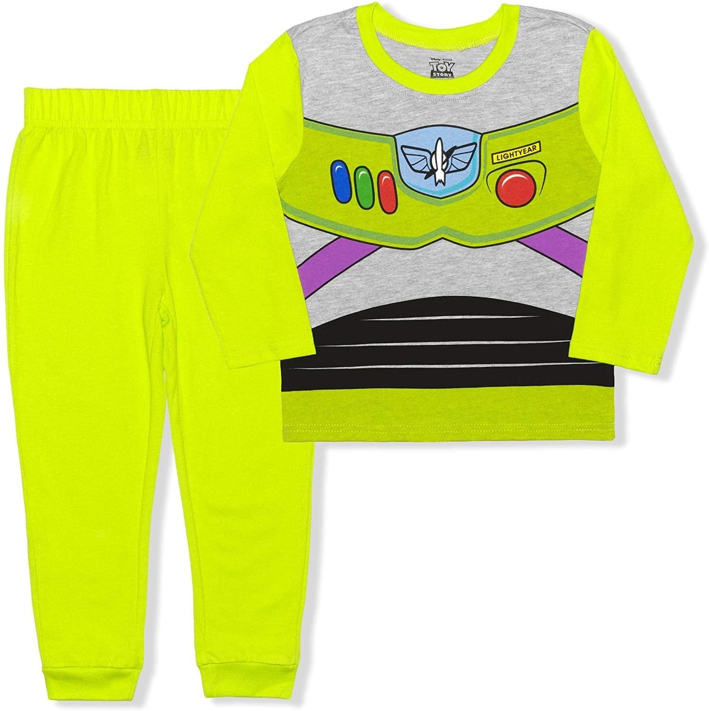 Disney Toy Story Boys’ Long Sleeve Shirt and Jogger Pants Costume Set for Infant and Toddler - Yellow/Blue