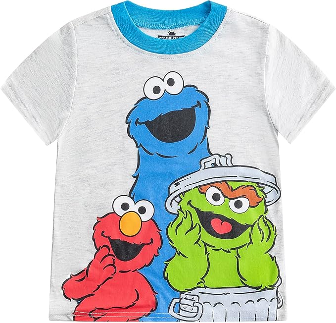 Sesame Street Boys T- Shirt and Jogger Set for Infant and Toddler – Blue/Grey