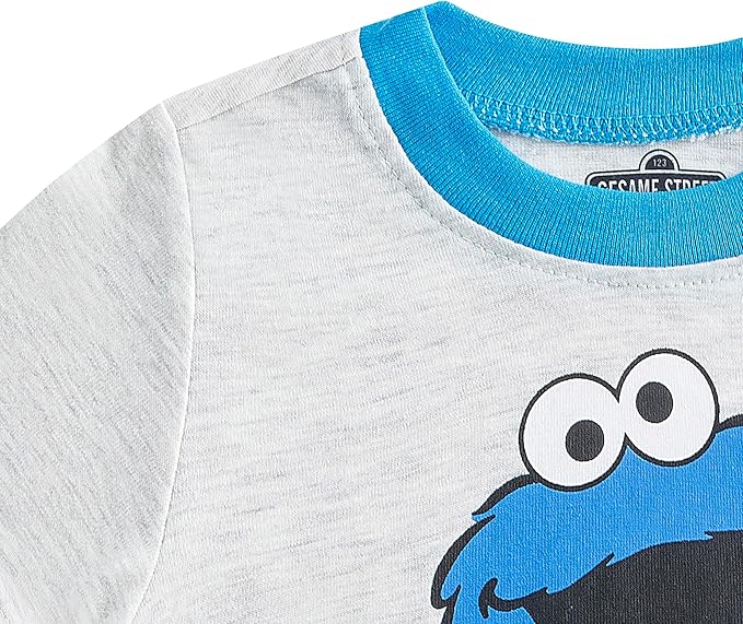 Sesame Street Boys T- Shirt and Jogger Set for Infant and Toddler – Blue/Grey