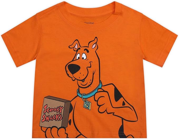 Warner Bros Scooby Doo Boy's 2-Piece Scooby Snack Shirt and Short Set, Orange