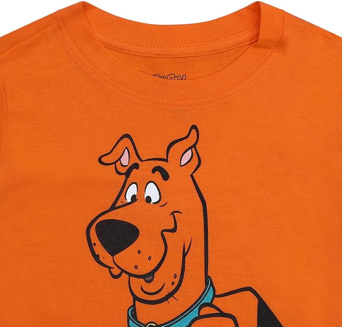 Warner Bros Scooby Doo Boy's 2-Piece Scooby Snack Shirt and Short Set, Orange