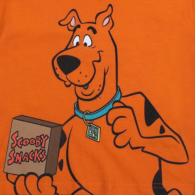 Warner Bros Scooby Doo Boy's 2-Piece Scooby Snack Shirt and Short Set, Orange