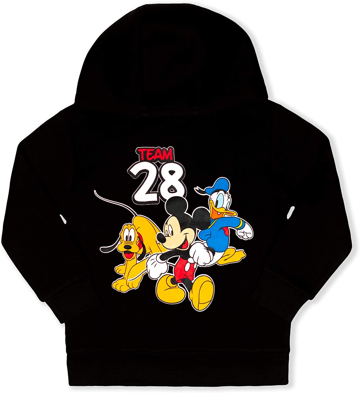 Disney Mickey Mouse Boys Mickey, Donald Duck and Pluto 2 Pack Hoodie for Toddler and Little Kids – Red/Black