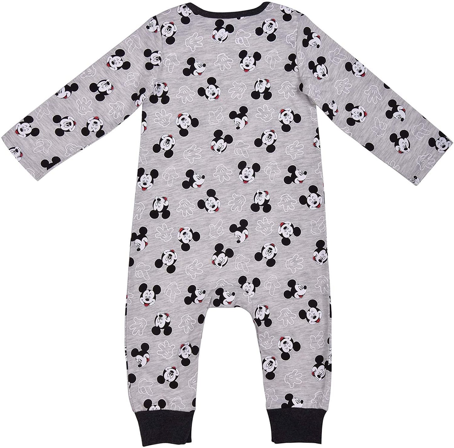 Disney Mickey Mouse Boys Bodysuits, Joggers and Cap Set for Newborn and Infant – Grey