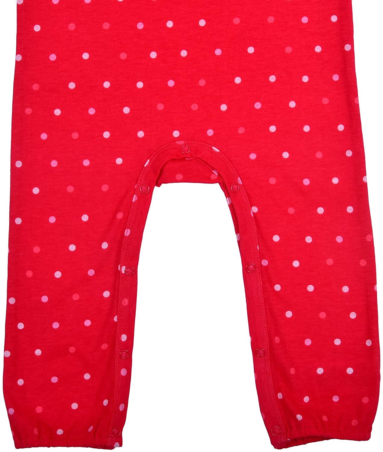 Disney Minnie Mouse Girls’ Coverall Hooded Bodysuit for Newborn and Infant – Red