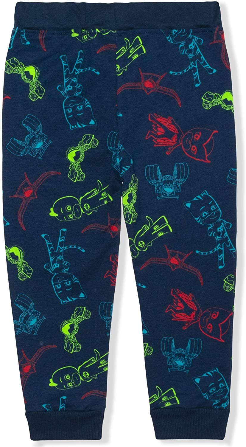 PJ Masks Catboy, Gekko and Owlette Boys’ Long Sleeve Shirt and Jogger Pants Set for Toddler and Little Kids – Navy/Grey