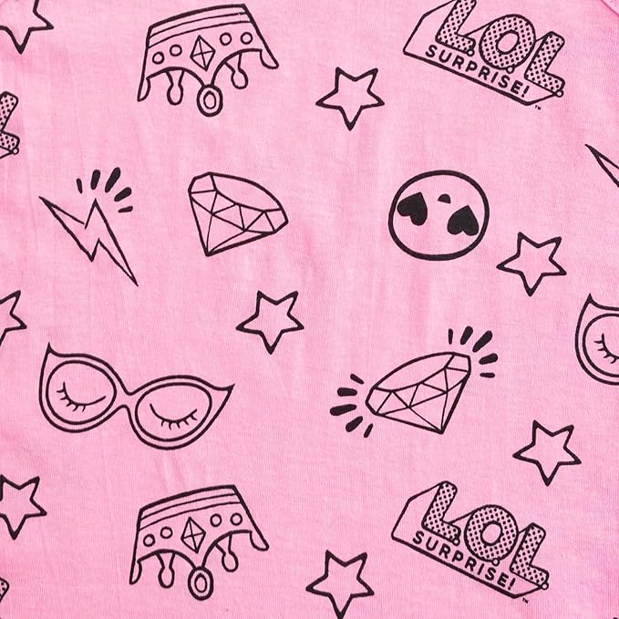 L.O.L. Surprise! Dolls Girls 3 Pack Tank Tops for Little and Big Kids – Pink/Black