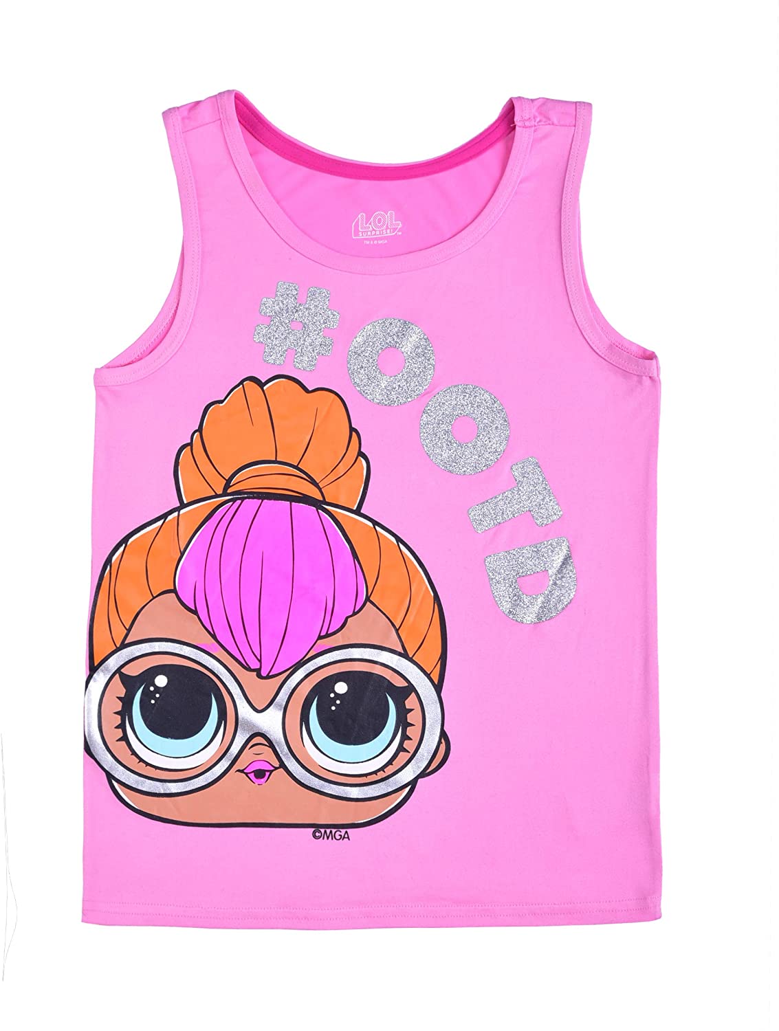 L.O.L. Surprise! Dolls Girls 3 Pack Tank Tops for Little and Big Kids – Pink/Black
