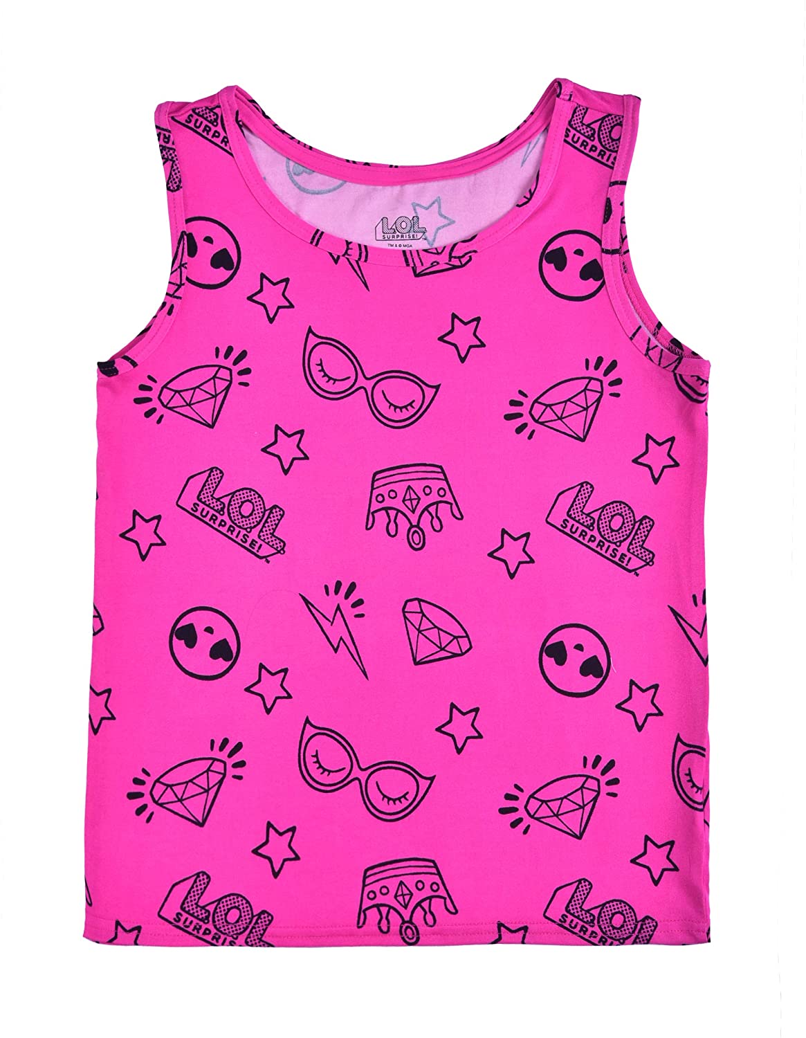 L.O.L. Surprise! Dolls Girls 3 Pack Tank Tops for Little and Big Kids – Pink/Black