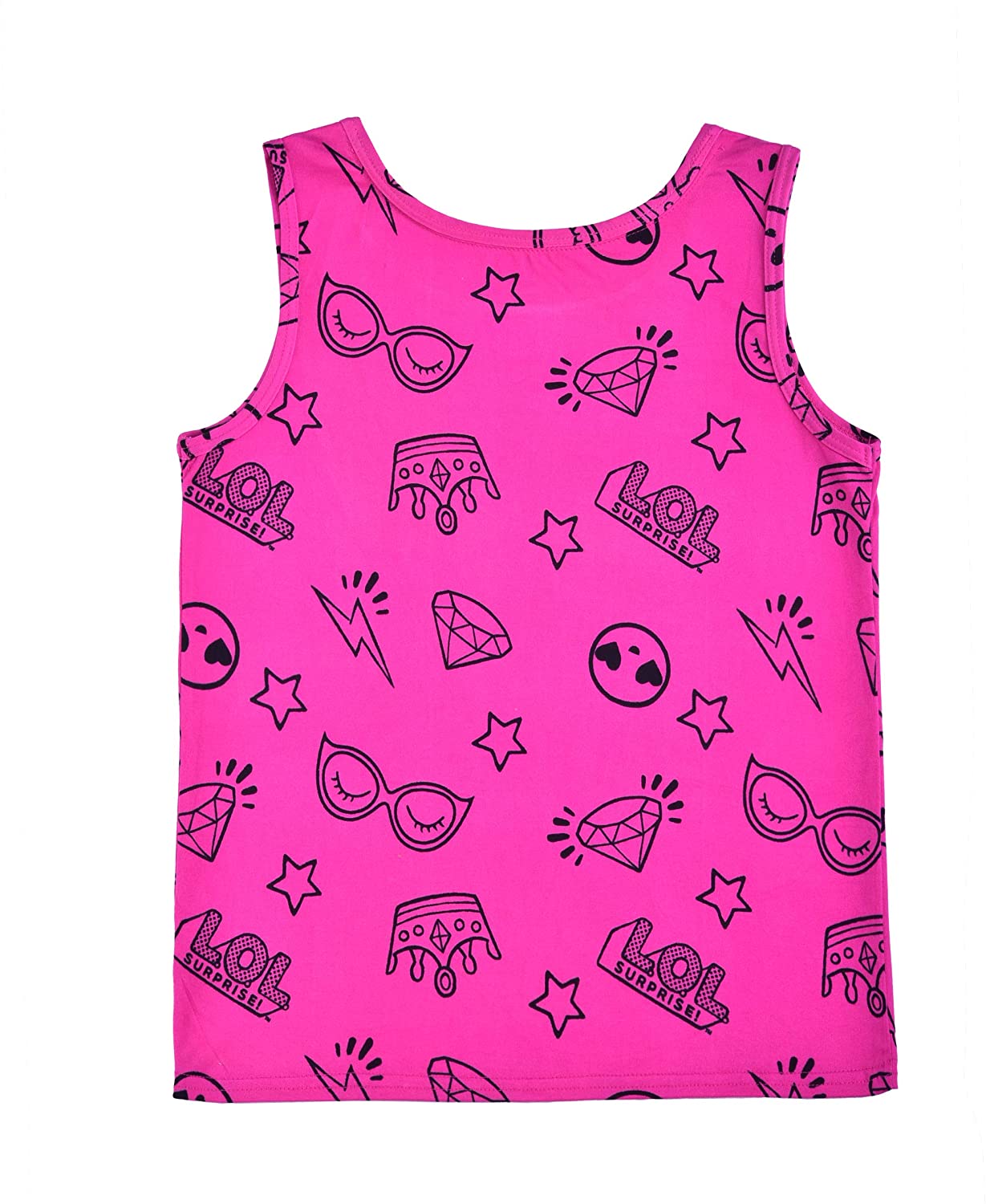 L.O.L. Surprise! Dolls Girls 3 Pack Tank Tops for Little and Big Kids – Pink/Black