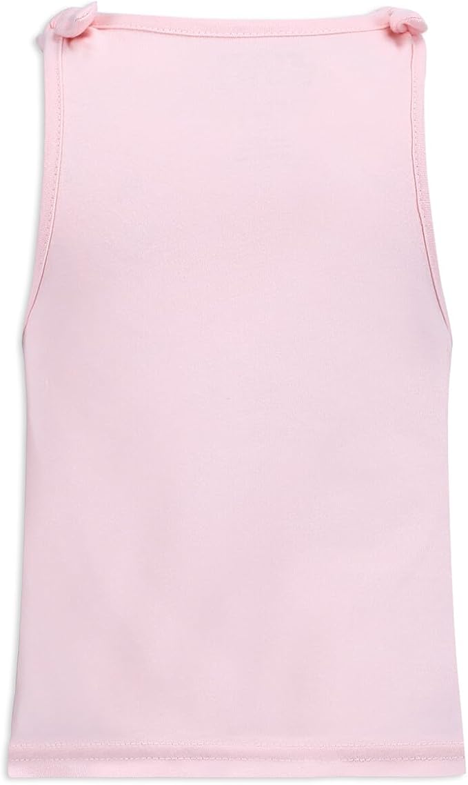 Star Wars Baby Yoda Girls’ Short Sleeve Shirt, Tank Top and Shorts Set for Toddler and Little Kids – Pink/White