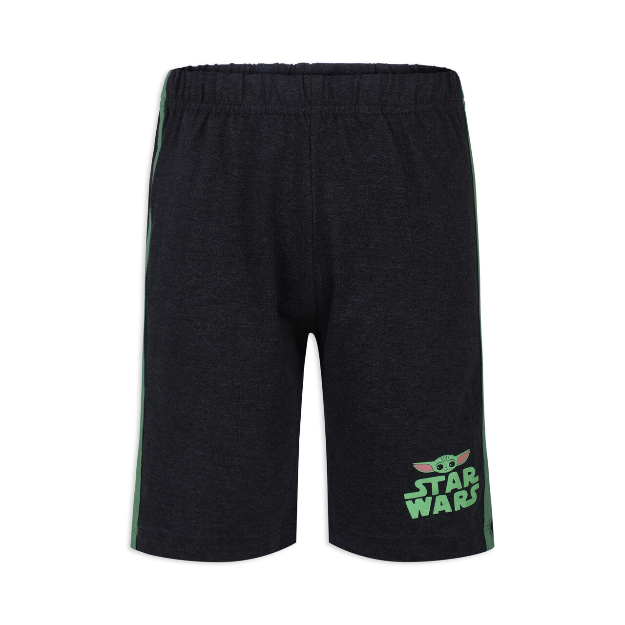 Star Wars Boys’ Baby Yoda Hooded T-Shirt, T-Shirt and Short Set for Toddler and Little Kids – Green/Grey