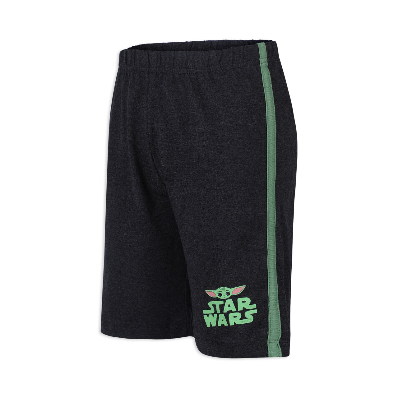 Star Wars Boys’ Baby Yoda Hooded T-Shirt, T-Shirt and Short Set for Toddler and Little Kids – Green/Grey